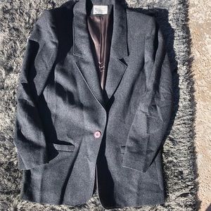Pendelton 100%Wool Grey Single Button Blazer Size 12